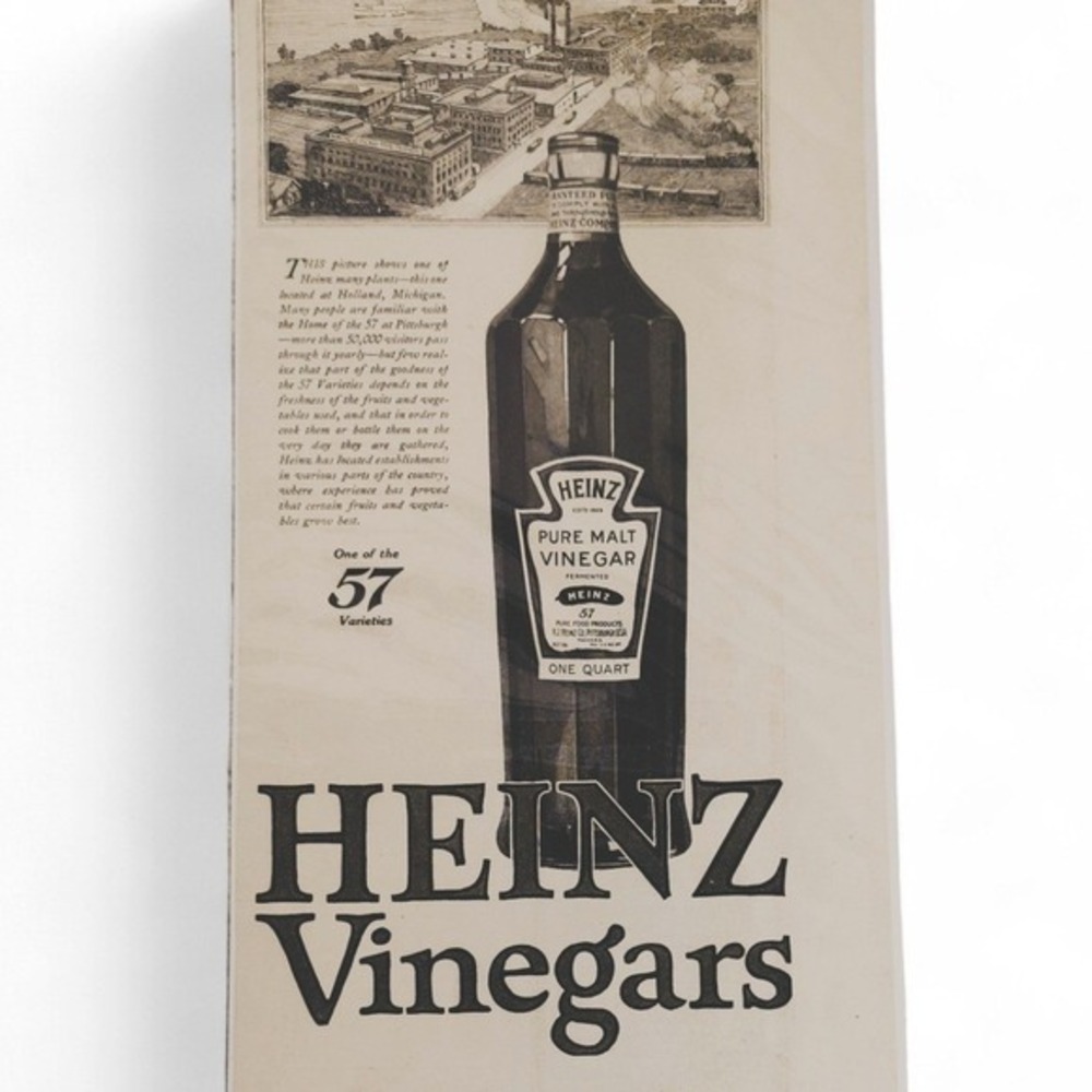 1918 Heinz Vinegars Vintage Print‎ Ad Antique WWI Era Food Advertising